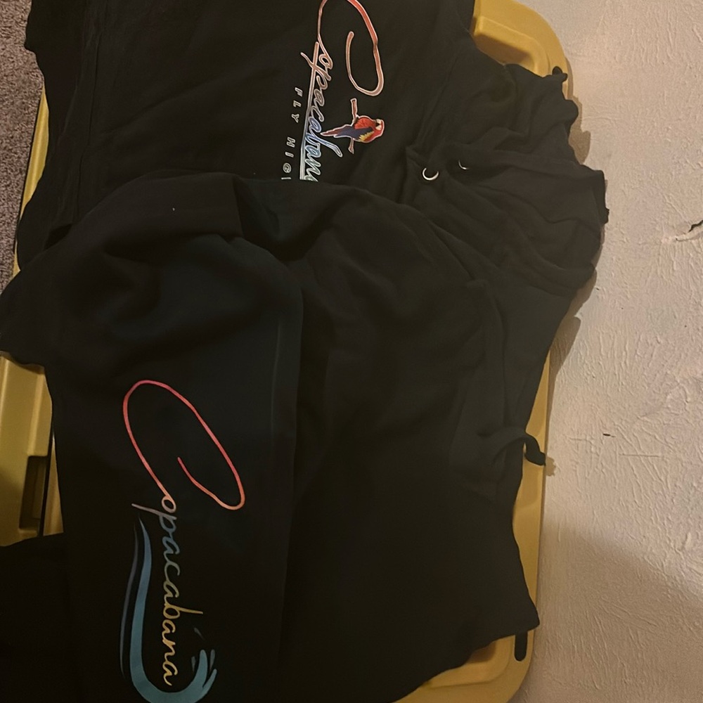 sweat hoodie, and sweatpants pair